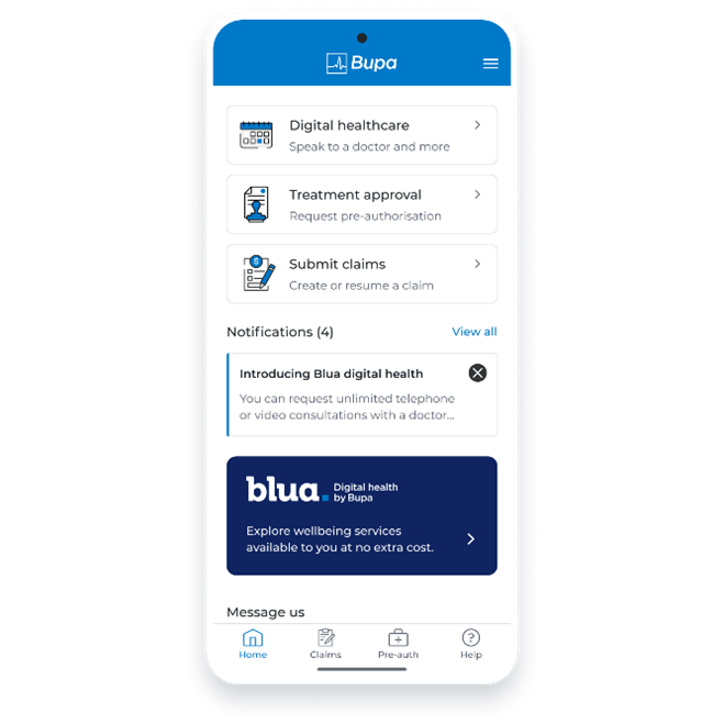 Image of the MembersWorld app showing Blua resources